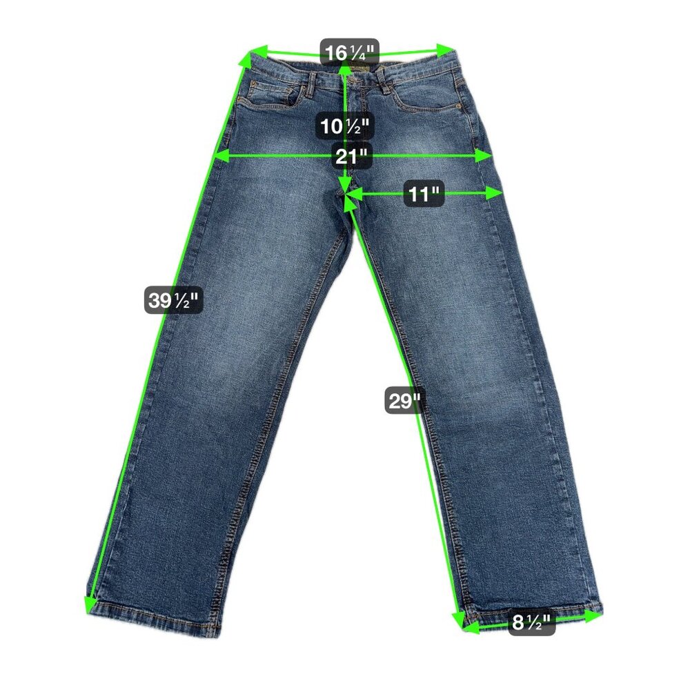 Urban Star Mens 34 Straight Leg Denim Jeans Dark Wash Outdoors Heavy Work - Picture 2 of 9